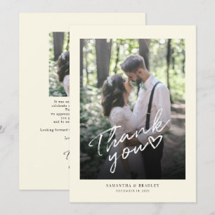 Modern Photo Wedding Thank You Card