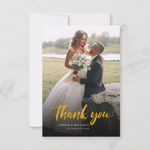Modern Photo Wedding Thank You Card