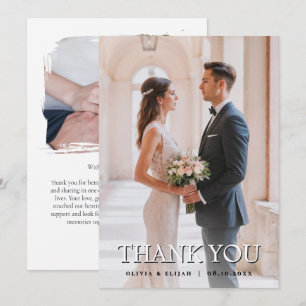 Modern Photo Wedding Thank You Card Personalised