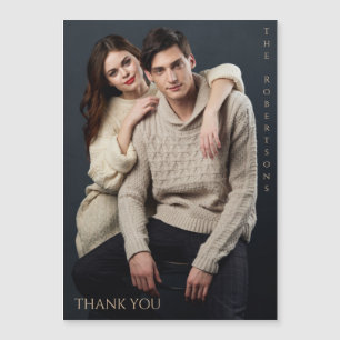 Modern Photo Wedding Thank You Magnetic Card
