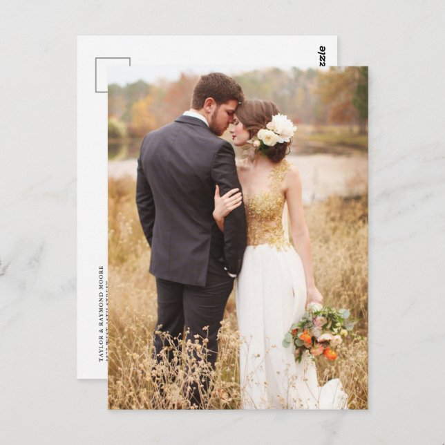 Modern Photo Wedding Thank You Postcard (Front/Back)