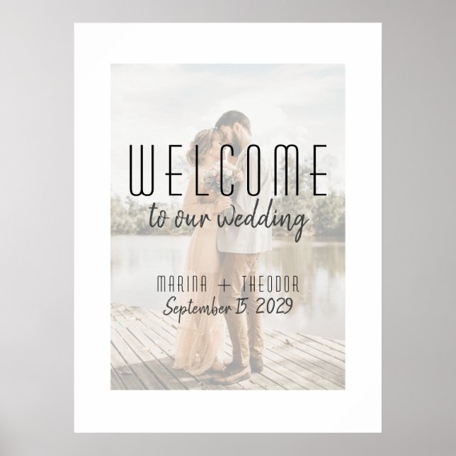 Modern Photo Wedding Welcome Sign (Front)