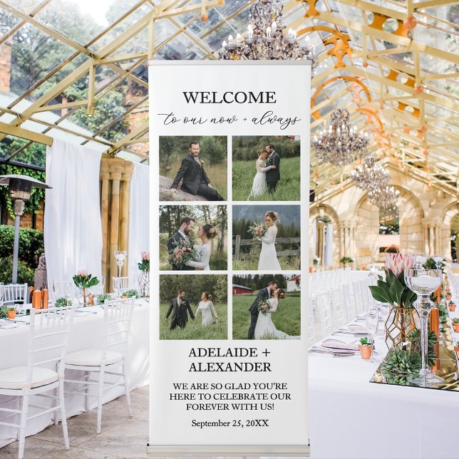 Modern Photo Welcome Wedding Vertical  Retractable Banner (Creator Uploaded)