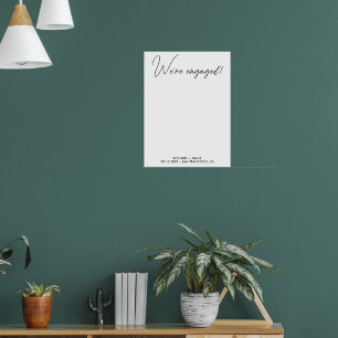 Modern Photo We're Engaged Engagement Party Poster