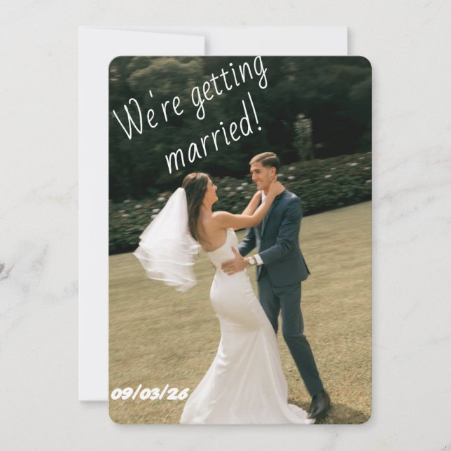 ​Modern Photo We're Getting Married Wedding Invitation (Front)