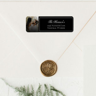 Modern Photo with Black Overlay Wedding Address
