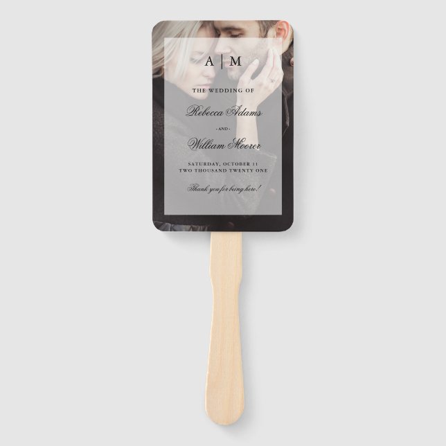 Modern Photo with Overlay Wedding Hand Fan (Front)