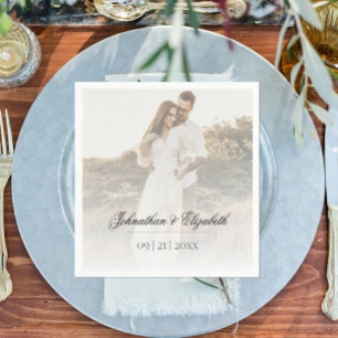 Modern Photo with Overlay Wedding Napkin