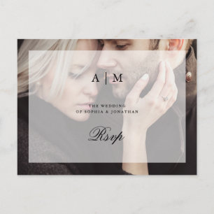 Modern Photo with Overlay Wedding RSVP Postcard