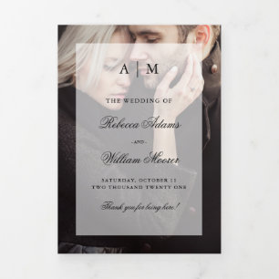 Modern Photo with Overlay Wedding Tri-Fold Programme