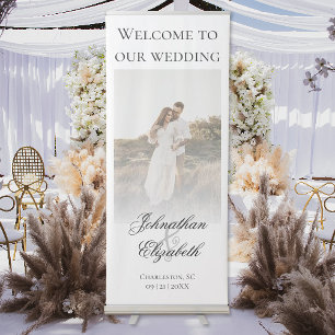 Modern Photo with Overlay Wedding Welcome Retractable Banner