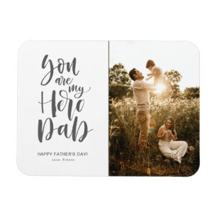 Modern Photo You are My Hero Dad Father's Day Magnet