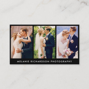Modern Photographer 3 Photo Blk Business Card