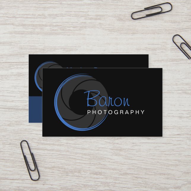 Modern Photographer Business Card (Front/Back In Situ)