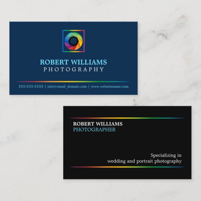 Modern Photographer Business Card (Front/Back)