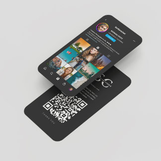 Modern Photographer Instagram Inspired Grid Black Business Card