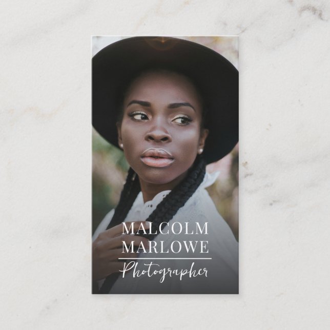 Modern Photographer Photo Business Card (Front)