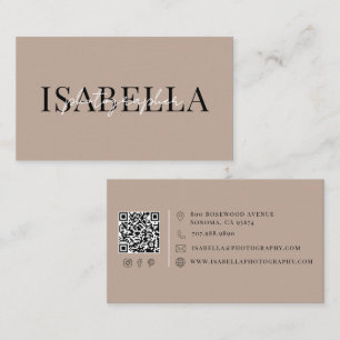Modern Photographer QR Code Business Card