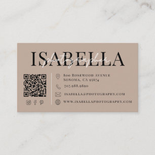 Modern Photographer QR Code Business Card