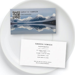 Modern Photographer QR Code Photo  Business Card