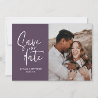 Modern photographic floral wedding save the date