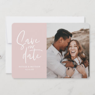 Modern photographic floral wedding save the date
