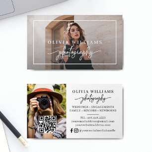 Modern Photography 2 Photo QR Code   Business Card