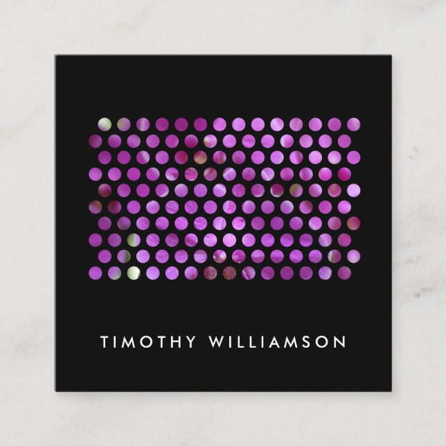 Modern Photography Circles Pattern Black Square Business Card (Front)