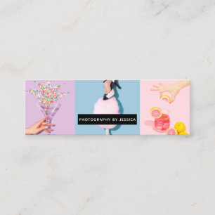 Modern photography cool photo collage photographer mini business card