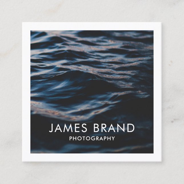 Modern Photography Photographer Square Business Card (Front)
