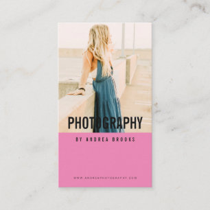 Modern photography professional photographer pink business card