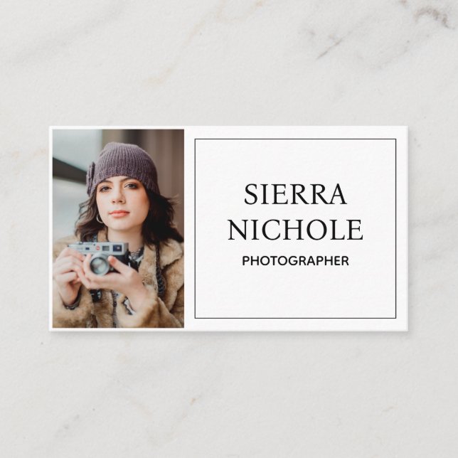 Modern Photography QR Code Business Card (Front)