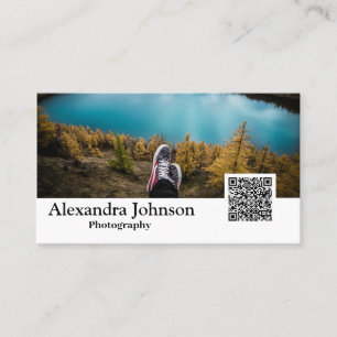 Modern Photography QR Code Photo Photographer  Business Card