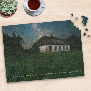 Modern Photography Serene Night Sky Quote Jigsaw Puzzle