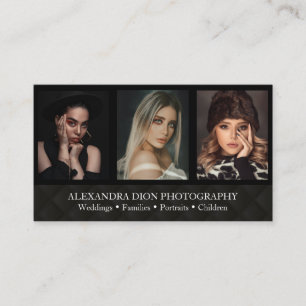Modern photography simple black white photographer business card
