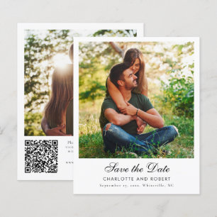 Modern Photos QR Code Wedding Save the Date