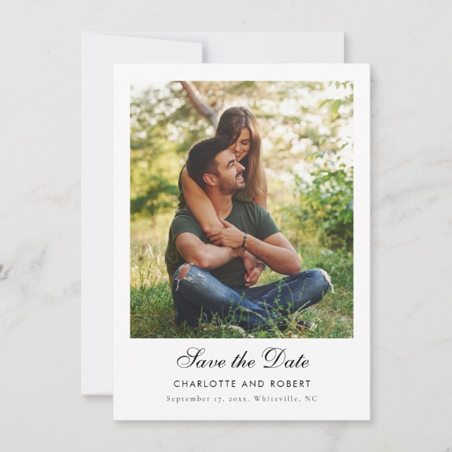 Modern Photos QR Code Wedding Save the Date (Front)