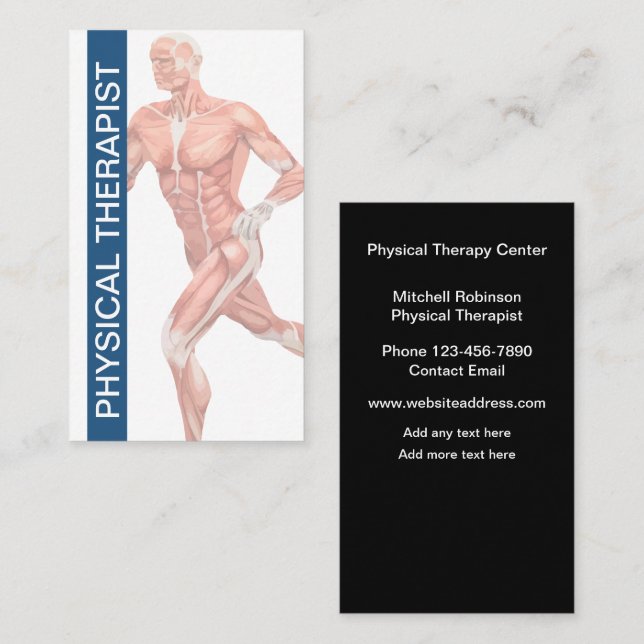 Modern Physical Therapy Orthopaedic  Business Card (Front/Back)
