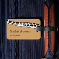Modern Piano Keyboard on Gold, Personalised
