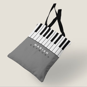 Modern Piano Music All-Over Tote Bag With Name