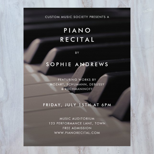 Modern Piano Recital Concert Photo Template Poster (Creator Uploaded)