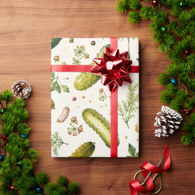 Modern Pickle Pattern Wrapping Paper (Holiday Gift)