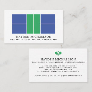 Modern Pickleball Coach Teaching Pro Business Card