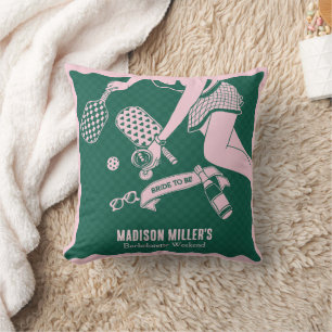 Modern Pickleball & Prosecco Bachelorette Weekend Cushion