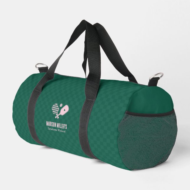 Modern Pickleball & Prosecco Bachelorette Weekend Duffle Bag (Right Corner)