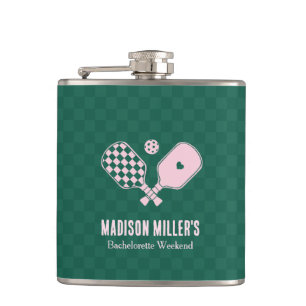 Modern Pickleball & Prosecco Bachelorette Weekend Hip Flask
