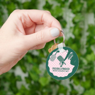 Modern Pickleball & Prosecco Bachelorette Weekend Key Ring