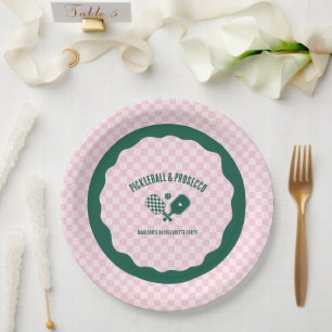 Modern Pickleball & Prosecco Bachelorette Weekend Paper Plate