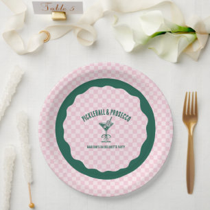 Modern Pickleball & Prosecco Bachelorette Weekend Paper Plate