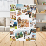 Modern Picture Scrapbook Photo Collage Plaque<br><div class="desc">Create your own modern photo collage plaque featuring 21 of your pictures in a trendy overlapping scrapbook photo style design. Add your own personalised text for any occasion.</div>
